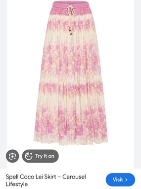 NEW Spell Pink Floral Pleated Maxi Skirt SoFT